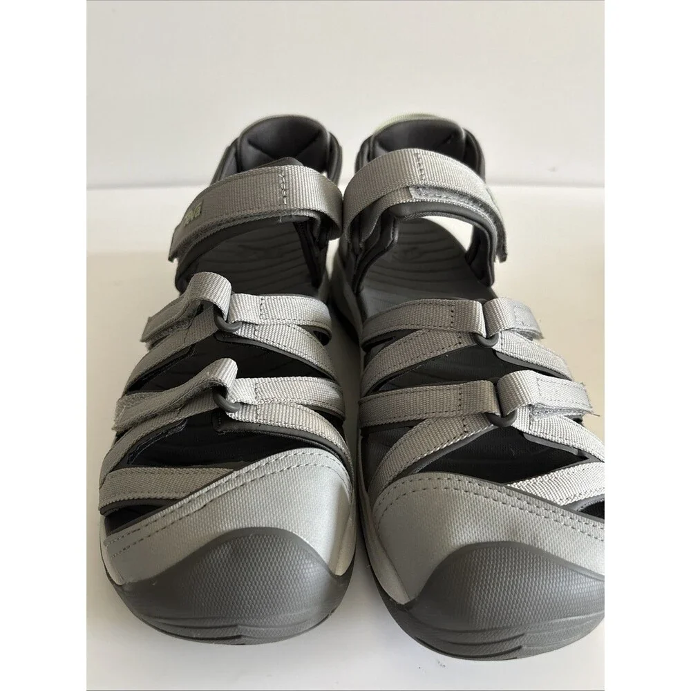 Teva Tirra Sport Closed Toe Sandals Women 9 (40) Gray Snappy Hiking Water EUC